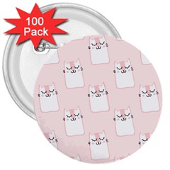 Fluffy Cat Pets 3  Buttons (100 Pack)  by artworkshop