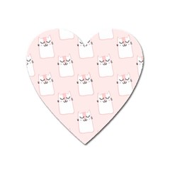 Fluffy Cat Pets Heart Magnet