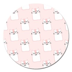 Fluffy Cat Pets Magnet 5  (round) by artworkshop