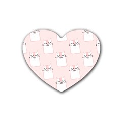 Fluffy Cat Pets Rubber Coaster (heart) by artworkshop