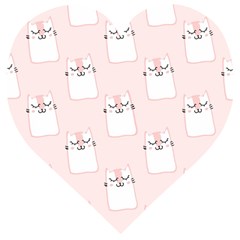 Fluffy Cat Pets Wooden Puzzle Heart by artworkshop