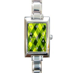 Leaves Grass Woven Rectangle Italian Charm Watch by artworkshop