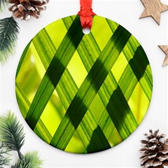 Leaves Grass Woven Ornament (round) by artworkshop