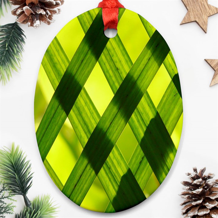 Leaves Grass Woven Ornament (Oval)