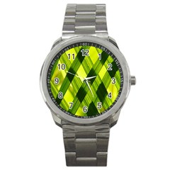 Leaves Grass Woven Sport Metal Watch by artworkshop