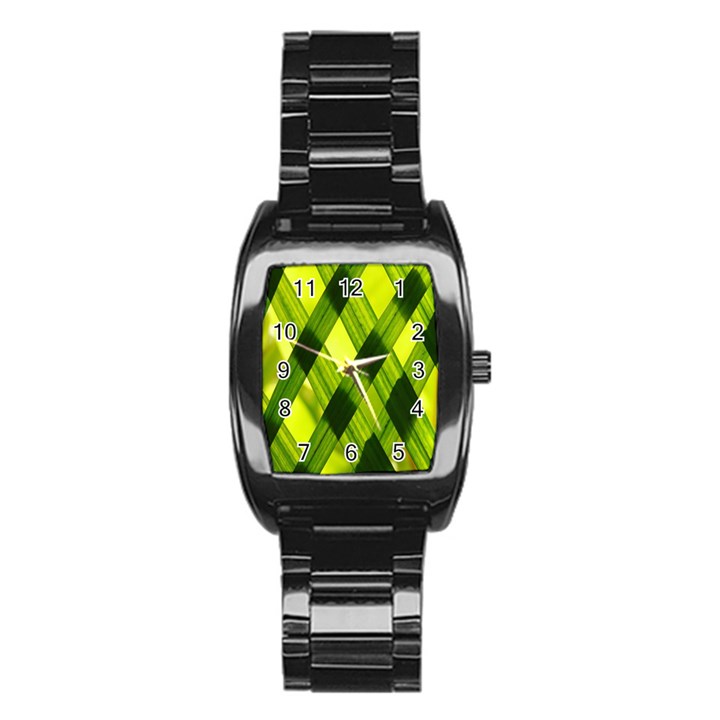 Leaves Grass Woven Stainless Steel Barrel Watch