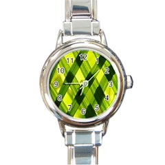 Leaves Grass Woven Round Italian Charm Watch by artworkshop