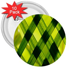 Leaves Grass Woven 3  Buttons (10 Pack)  by artworkshop