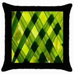 Leaves Grass Woven Throw Pillow Case (black)