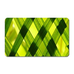 Leaves Grass Woven Magnet (rectangular) by artworkshop