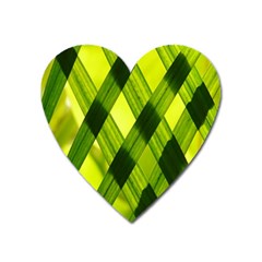 Leaves Grass Woven Heart Magnet by artworkshop