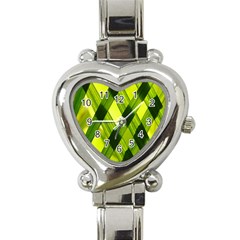 Leaves Grass Woven Heart Italian Charm Watch by artworkshop