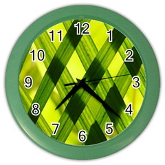 Leaves Grass Woven Color Wall Clock by artworkshop