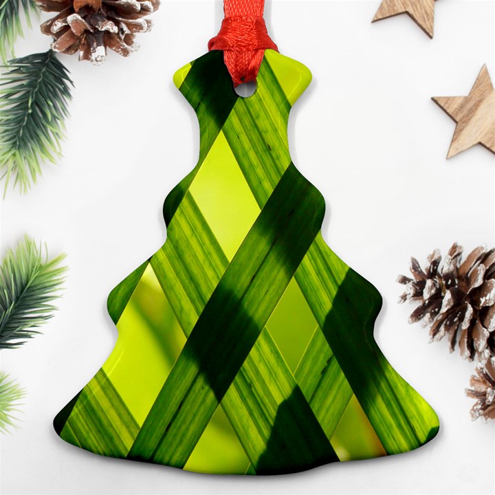 Leaves Grass Woven Christmas Tree Ornament (Two Sides)