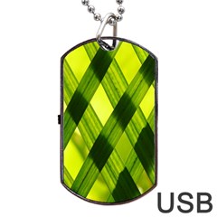 Leaves Grass Woven Dog Tag Usb Flash (two Sides) by artworkshop