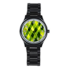 Leaves Grass Woven Stainless Steel Round Watch by artworkshop