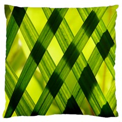 Leaves Grass Woven Large Flano Cushion Case (one Side) by artworkshop