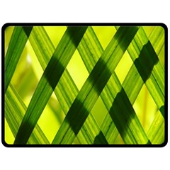 Leaves Grass Woven Double Sided Fleece Blanket (large)  by artworkshop