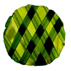 Leaves Grass Woven Large 18  Premium Flano Round Cushions by artworkshop