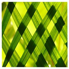 Leaves Grass Woven Wooden Puzzle Square by artworkshop