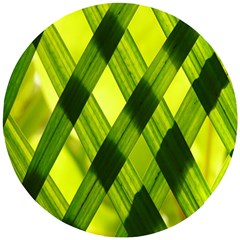 Leaves Grass Woven Wooden Puzzle Round