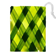 Leaves Grass Woven Drawstring Pouch (5xl) by artworkshop