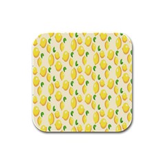 Lemon Rubber Square Coaster (4 Pack) by artworkshop