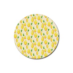 Lemon Rubber Round Coaster (4 Pack) by artworkshop