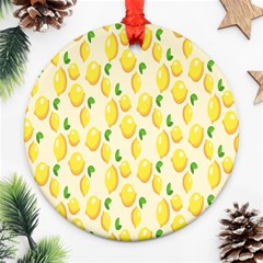 Lemon Round Ornament (two Sides) by artworkshop