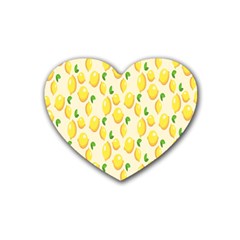 Lemon Rubber Heart Coaster (4 Pack) by artworkshop