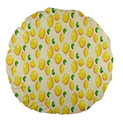 Lemon Large 18  Premium Flano Round Cushions by artworkshop