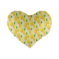 Lemon Standard 16  Premium Flano Heart Shape Cushions by artworkshop