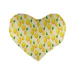 Lemon Standard 16  Premium Flano Heart Shape Cushions Front