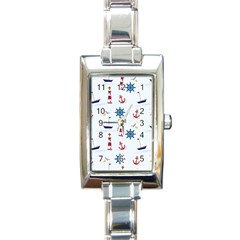 Lighthouse Sail Boat Seagull Rectangle Italian Charm Watch by artworkshop