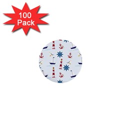 Lighthouse Sail Boat Seagull 1  Mini Buttons (100 Pack)  by artworkshop