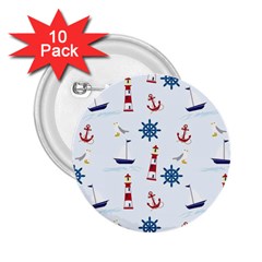 Lighthouse Sail Boat Seagull 2 25  Buttons (10 Pack)  by artworkshop