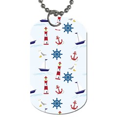 Lighthouse Sail Boat Seagull Dog Tag (one Side) by artworkshop