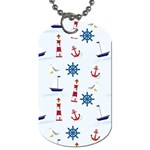 Lighthouse Sail Boat Seagull Dog Tag (One Side) Front