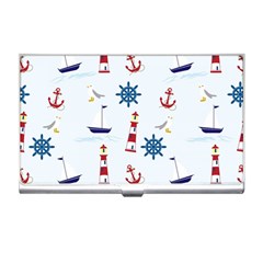 Lighthouse Sail Boat Seagull Business Card Holder by artworkshop