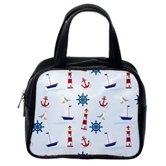 Lighthouse Sail Boat Seagull Classic Handbag (one Side) by artworkshop