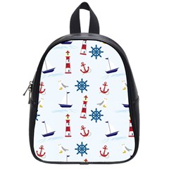 Lighthouse Sail Boat Seagull School Bag (small) by artworkshop