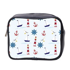 Lighthouse Sail Boat Seagull Mini Toiletries Bag (two Sides) by artworkshop