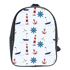 Lighthouse Sail Boat Seagull School Bag (large) by artworkshop