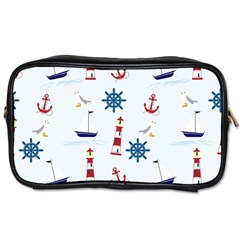 Lighthouse Sail Boat Seagull Toiletries Bag (two Sides) by artworkshop