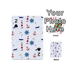 Lighthouse Sail Boat Seagull Playing Cards 54 Designs (mini) by artworkshop