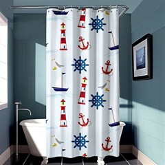 Lighthouse Sail Boat Seagull Shower Curtain 36  X 72  (stall)  by artworkshop