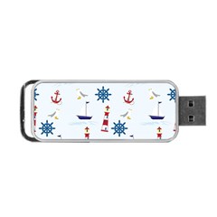 Lighthouse Sail Boat Seagull Portable Usb Flash (one Side) by artworkshop