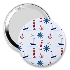 Lighthouse Sail Boat Seagull 3  Handbag Mirrors by artworkshop