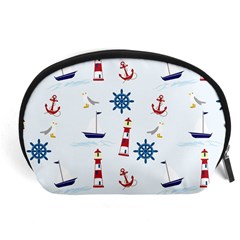 Lighthouse Sail Boat Seagull Accessory Pouch (large) by artworkshop