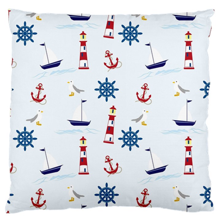 Lighthouse Sail Boat Seagull Standard Flano Cushion Case (Two Sides)